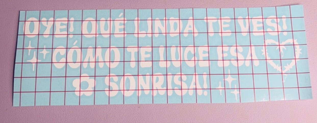 Que linda te ves! (Back window)