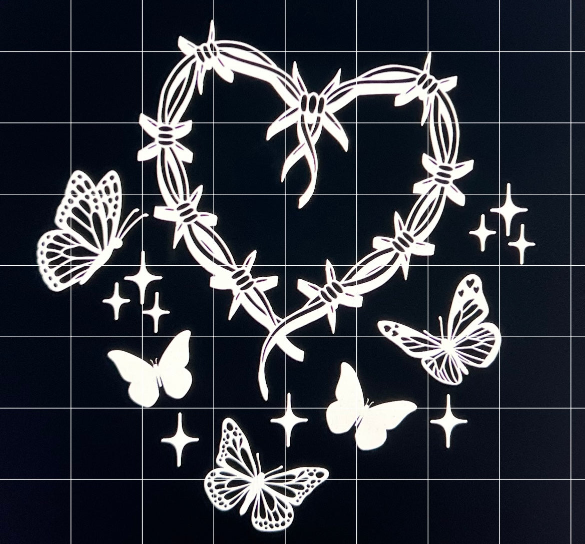 3) Corazon con mariposas 💖🦋