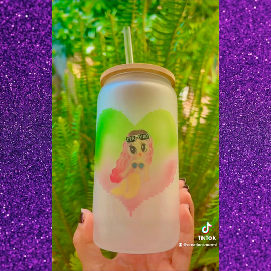 Sirenita con gafitas 💚🕶️ glass cup
