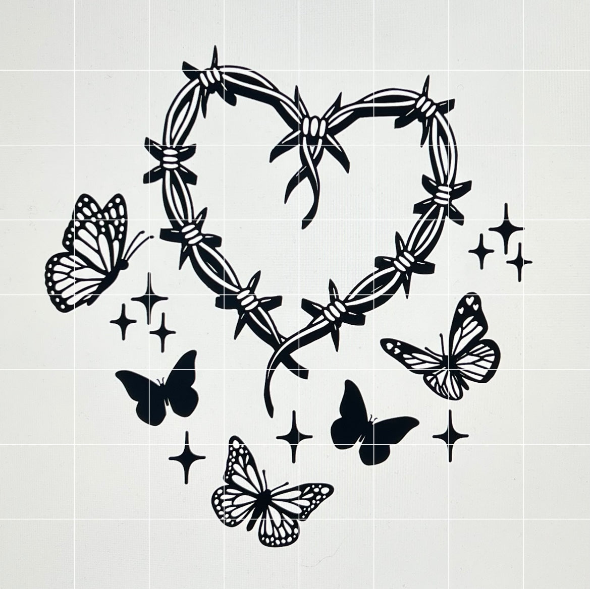 3) Corazon con mariposas 💖🦋