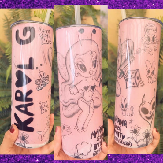 Bichota Season tumbler 🩷🖤